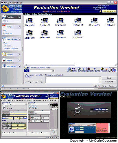 Screenshot of Wireless Internet Cafe Software MyCafeCup
