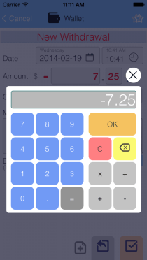 EvoWallet, Mini Calculator : Built-in mini Calculator.